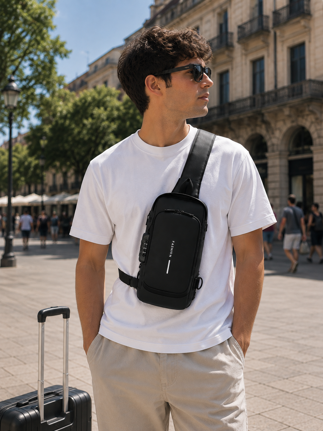 Bandolera anti-robo con puerto USB