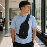 Bandolera Anti-Robo con USB para Hombre — Impermeable y Urbana